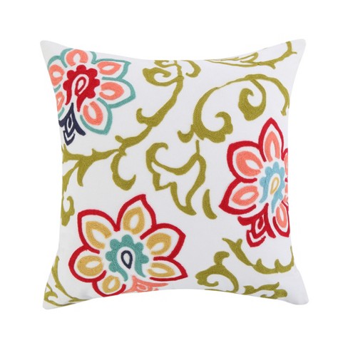 Multi-colored Spring Floral Throw Pillow (18x18) - The Pillow Collection  : Target