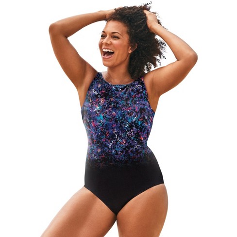Swimsuits For All Women's Plus Size Cut Out Underwire One Piece Swimsuit, 8  - Multi : Target