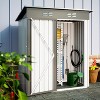 5x3 FT Heavy-Duty Steel Shed, Outdoor Storage with Lockable Door, Sloping Roof Design, Spacious Tool Shed for Garden & Patio - 4 of 4