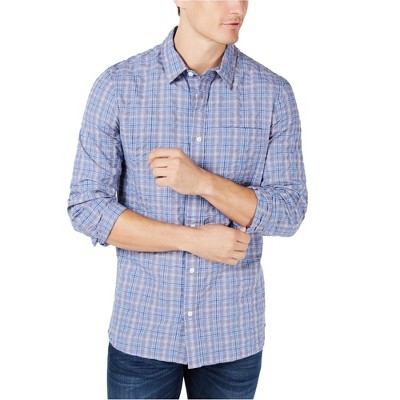 Calvin Klein Mens Plaid Button Up Shirt