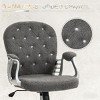 Adjustable Plush Office Chair with Arms and Tufted Back, Swivel Rolling Desk Chair for Home Workspace-3irtyhousy - 3 of 4