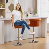 Velvet Adjustable Swivel Bar Stools Set of 2 with Metal Legs and Chrome Nailhead for Kitchen, Dining Room, or Counter - 2 of 4