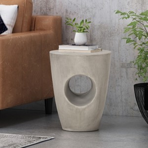 Christopher Knight Home Sirius Outdoor Contemporary Lightweight Concrete Accent Side Table - 1 of 4