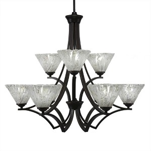 Toltec Lighting Zilo 9 - Light Chandelier in  Dark Granite with 7" Italian Ice Shade - 1 of 1