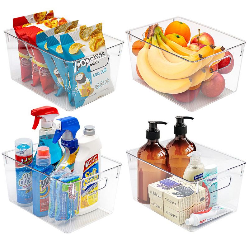 Sorbus 8 Pack Medium Clear Acrylic Storage Bins - for Kitchen, Cabinet Organizer, Pantry & Refrigerator, 3 of 8