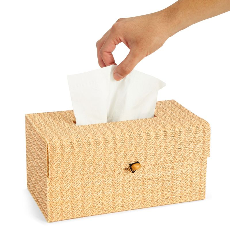 Juvale Bamboo Cane Material Tissue Box Cover for Home and Bathroom Decor, 11 x 6 x 5 In, 3 of 10