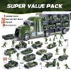 Skirfy 33 in 1 Military Truck Toy, Green Army Toy Set with Soldiers and Roadblocks, Mini Battle Truck Toy in Carrier Truck with Lights and Sounds - 4 of 4