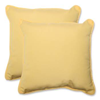 18.5"x18.5" 2pc Pillow Perfect ECOM Canvas Square Outdoor Throw Pillow Set