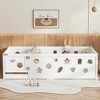 Infurnic Beds, Toddler Floor Bed with Safety Guardrails, Fence, Door, Sturdy Frame for Kids, Boys, Girls, White, 77.2"*41.2"*22" - 3 of 4