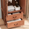 V Shape Armoire Wardrobe Closet with 2 Doors and 2 Drawers, 71.06" Farmhouse Wooden Tall Bedroom Storage Cabinet with Hanging Rod, Large Capacity - 4 of 4