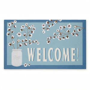 Stupell Industries Cotton Branches Welcome Printed Outdoor Door Mat, design by Darlene Seale, 18"x30" - 1 of 4