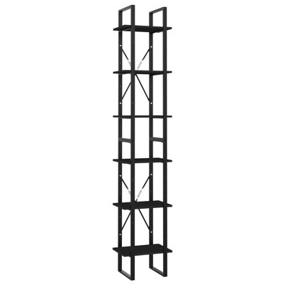 vidaXL 6-Tier Book Cabinet Black 15.7"x11.8"x82.7" Chipboard