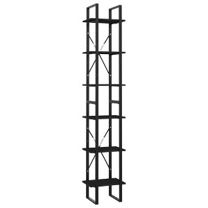 vidaXL 6-Tier Book Cabinet Black 15.7"x11.8"x82.7" Chipboard - 1 of 4