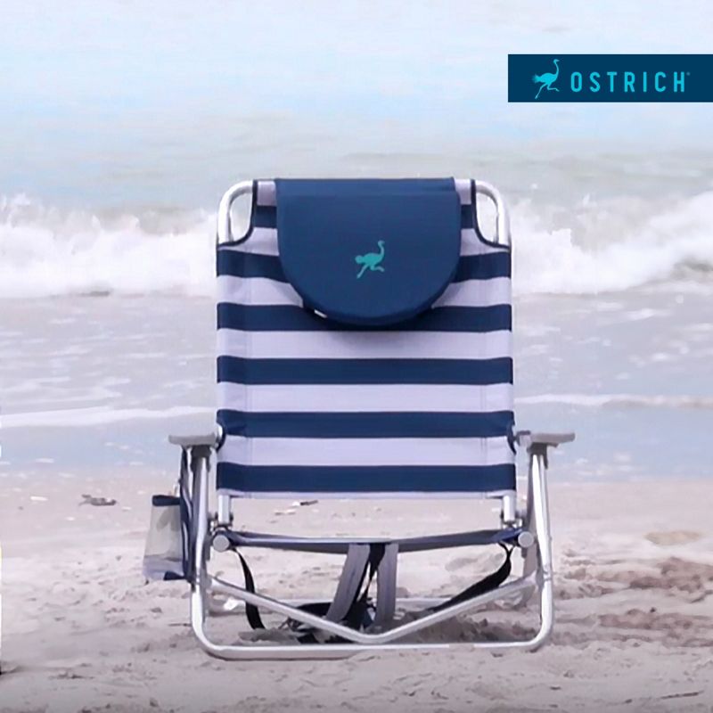 Ostrich On-Your-Back Outdoor Lounge 5 Position Recline Beach Chair (2 Pack), 4 of 7