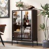 VYNXARIA 51.2" Tall Modern Minimalist Display Cabinet with Tempered Glass Door and Metal Legs in Walnut - 2 of 4