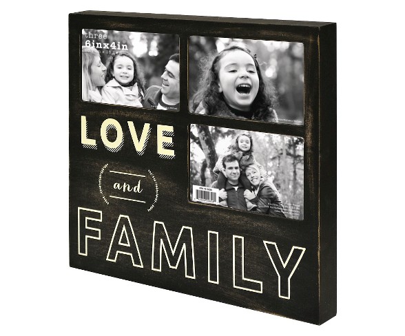 3 Opening Frame - Love & Family - Holds 3-4x6 Photos