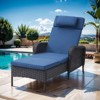 POCASSY Outdoor Chaise Lounge Chair Patio Recliner with Cushion, Adjustable Backrest Outdoor Recliner with All Weather Wicker and Olefin Cushion Cover - 3 of 4