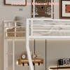 Okak Twin/Full Robust Metal Bunk Bed with Ladders & Rolling Trundle,Contemporary Bed Frame for Bedroom,Dormitory - 4 of 4
