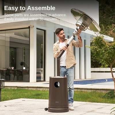 Brown Stainless Steel 50,000 BTU Patio Heater with Table