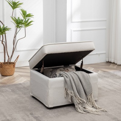 24" Wide Rectangle Storage Ottoman - WOVENBYRD