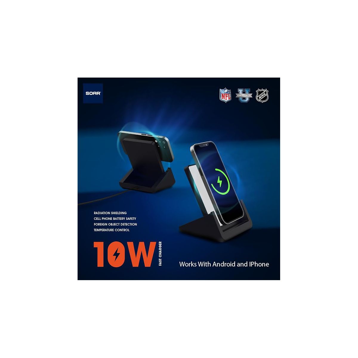 SOAR NCAA Cell Phone Wireless Charging Stand- Sam Houston State Bearkats - thumbnail 6
