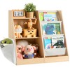 MAYEERTY 3 Tier Kids Wooden Bookshelf Extra Pocket Toy Storage for Kids Room - 2 of 4