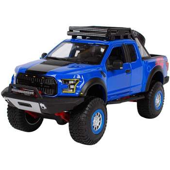 2017 Ford F-150 Raptor Pickup Truck Blue Off Road Kings 1/24 Diecast Model Car by Maisto