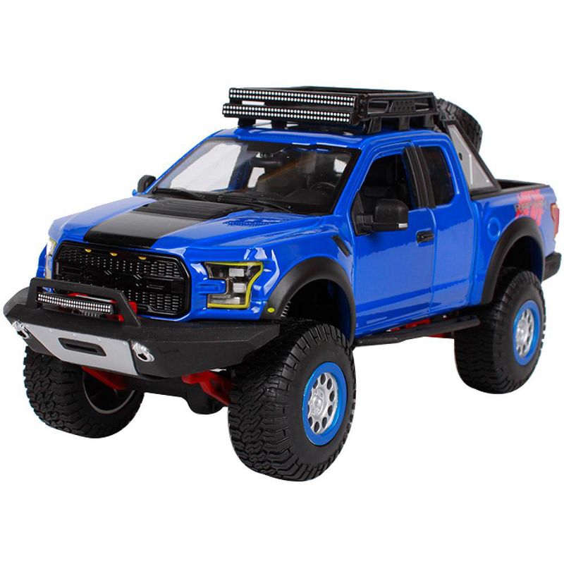 2017 Ford F-150 Raptor Pickup Truck Blue Off Road Kings 1/24 Diecast Model Car by Maisto, 1 of 5