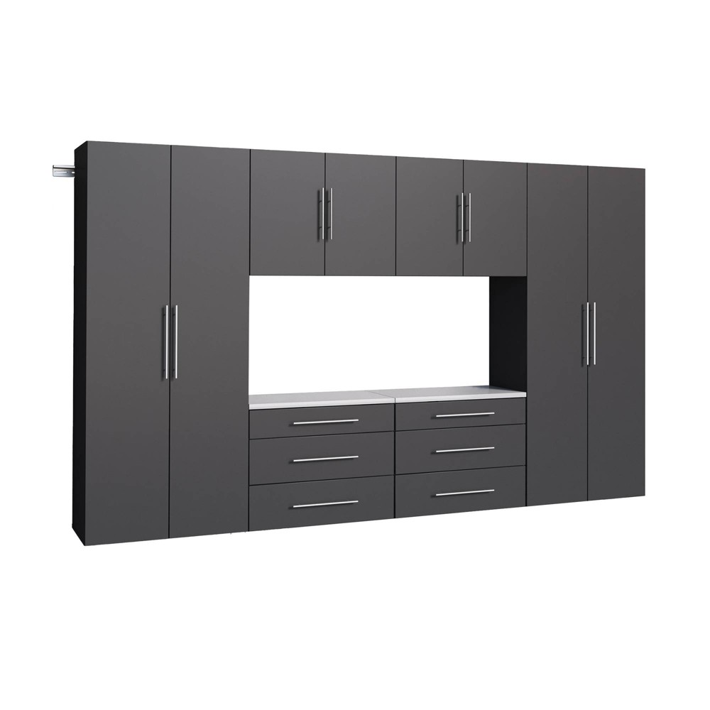 Photos - Wardrobe 6pc 120" Hangups Storage Cabinet Set Black - Prepac: Wall Mounted, Workshop Organization, Secure Mounting