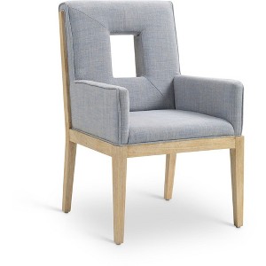 Meridian Furniture,Gwendolyn Linen Textured Fabric Dining Arm Chair - 1 of 4