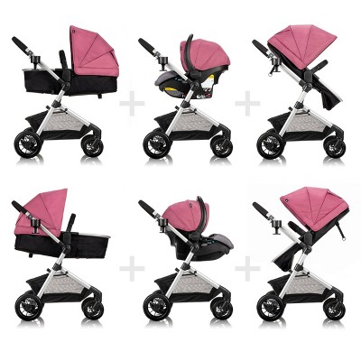 Baby Stroller And Car Seat Travel System Infant Jogging Girls Pink Pram Child 