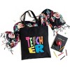 City Creek Prints Teacher Lightning Bolt Canvas Tote Bag - 15x16 - Black - 2 of 2
