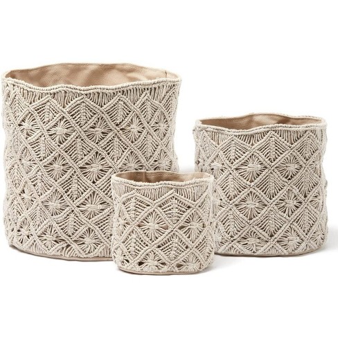Farmlyn Creek 3-pack 9 Inch Square Wicker Storage Baskets With Liners -  Small Woven Bins For Organizing Kitchen And Closet Shelves : Target