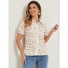INSPIRE CHIC Women's Peter Pan Frilled Short Sleeve Floral Cotton Top - 3 of 4