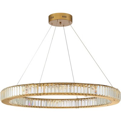 Vesta 39'' Gold Crystal LED Ring Pendant Light
