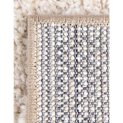 Ivory Rectangular 5' x 7' Solid Shag Synthetic Rug