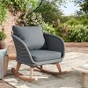 Contemporary Minimalist Wicker Rocking Chairs with Soft Cushions,Durable Wooden Frame for Indoor and Outdoor Spaces - The Pop Home - 2 of 4