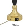 360 Lighting Kamila Traditional Table Lamps 27" Tall Set of 2 Gold Black Ivory with Dual USB Charging Ports Linen Shade for Bedroom Living Room House - 3 of 4