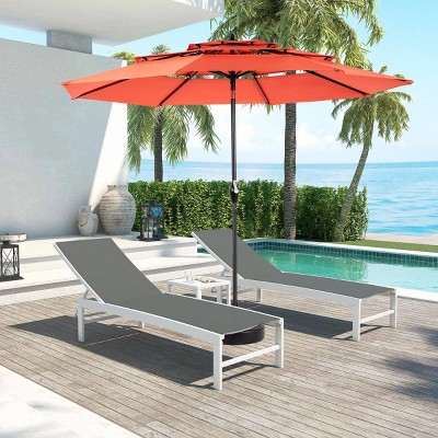 10FT 3-Tier Auto-Tilt Outdoor Umbrella, Aluminum Patio Table Umbrella for Market, Pool, Deck (Base Not Included) – Maison Boucle
