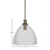 Toltec Lighting Carina 1 - Light Pendant in  New Aged Brass with 14" Clear Ribbed Shade - 2 of 2