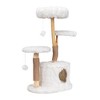 DOMETOUR Modern Cat Tree Natural Branch Cat Tower Luxury Cat Condo for Indoor White - 3 of 4