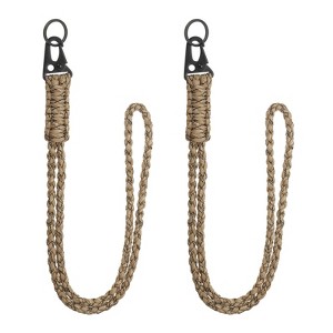 Unique Bargains Braided Soft Keychain ID Badges Lanyard with Metal Ring 2 Pcs - 1 of 4