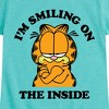 Girls' - Garfield - Smiling On The Inside Fitted Short Sleeve Graphic T-Shirt - 2 of 4