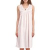 YafeMarte Women’s Sleeveless Cotton Blend Nightgown with Embroidered Yoke, Lace Trim, and Keyhole Bow Design - 4 of 4