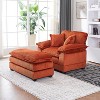 KTMBDW Sofa Chair with Movable Ottoman - Corduroy Cloud Couch Chair Soft Comfy Modern Sofa Chaise Single Sleeper Chair Bed for Living Room - 3 of 4