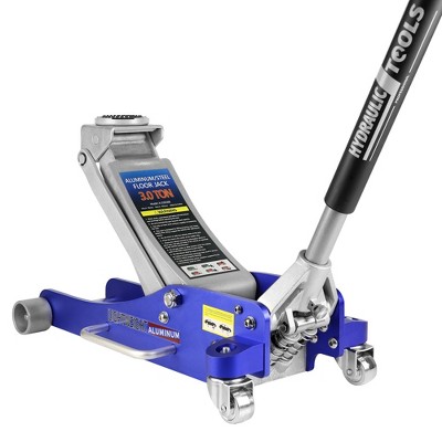 Hydraulic Low Aluminum and Steel Racing Floor Jack with Dual Piston Quick Lift Pump 3 ton (6,000 lb) Capacity Lifting from 3.5" to 14" Blue Blue