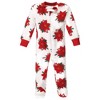 Hudson Baby Infant Girls Plush Sleep and Play, Poinsettia - 3 of 4