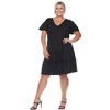 Plus Size Short Sleeve V-neck Tiered Midi Dress - 2 of 4