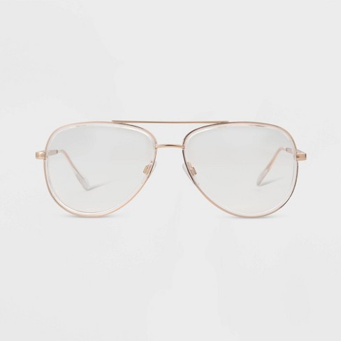 Aviator frame sunglasses in gold-toned metal