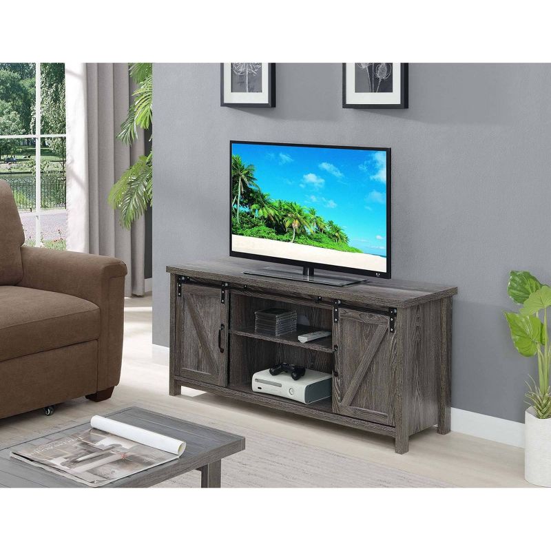 Blake Barn Door TV Stand for TVs up to 55" with Shelves and Sliding Cabinets - Breighton Home, 3 of 6